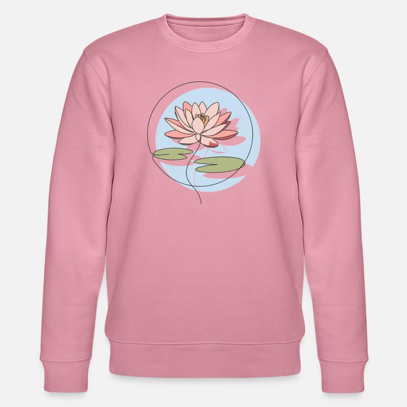 Illustration d’art au trait de nénuphar - Sweat bio CHANGER Stanley/Stella Unisexe - lilas onirique