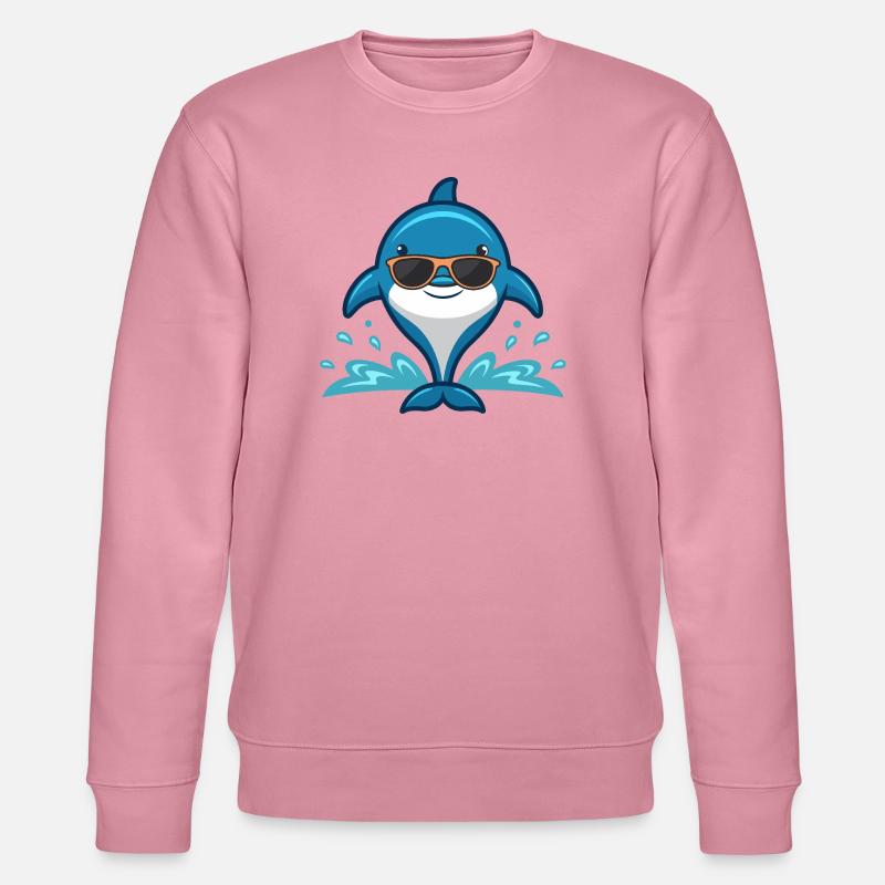 Schicker Delfin auf den Wellen - Stanley/Stella Unisex Bio-Sweatshirt CHANGER  - Lila Traum