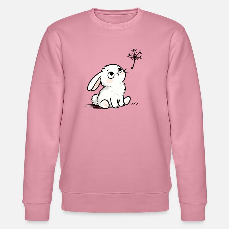 Lapin blanc regard rêveur et pissenlit - Sweat bio CHANGER Stanley/Stella Unisexe - lilas onirique