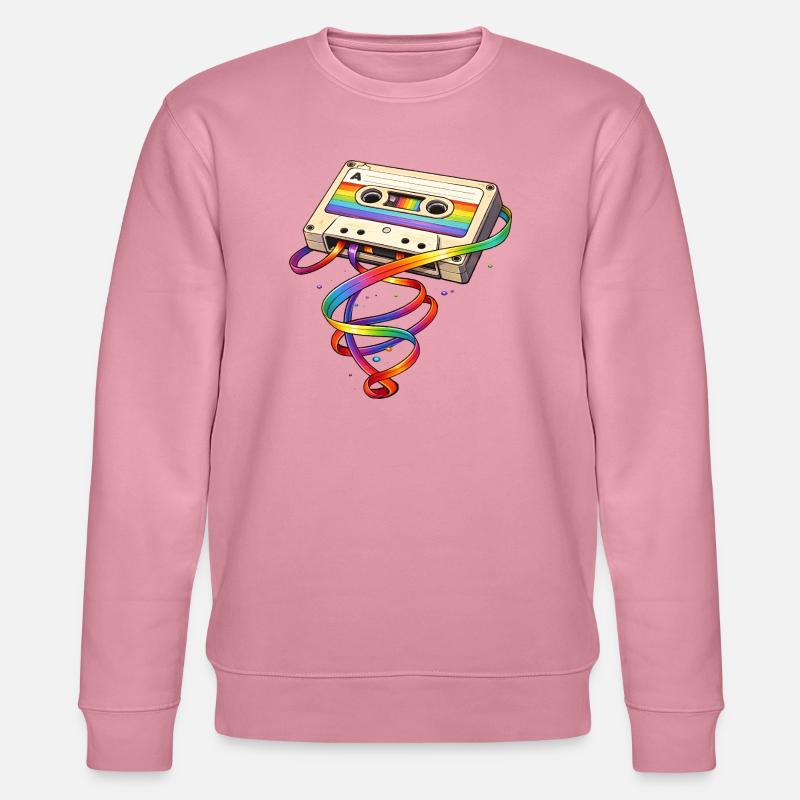 Cassette rétro avec ruban arc-en-ciel - Sweat bio CHANGER Stanley/Stella Unisexe - lilas onirique