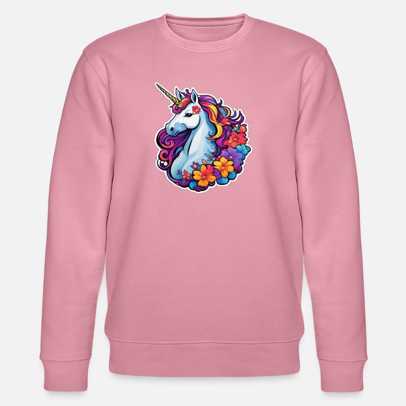 Regenbogenblumen-Einhorn - Stanley/Stella Unisex Bio-Sweatshirt CHANGER  - Lila Traum
