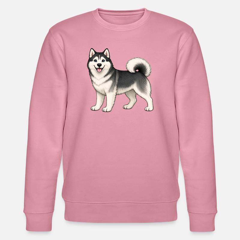 Fröhlicher Husky - Stanley/Stella Unisex Bio-Sweatshirt CHANGER  - Lila Traum