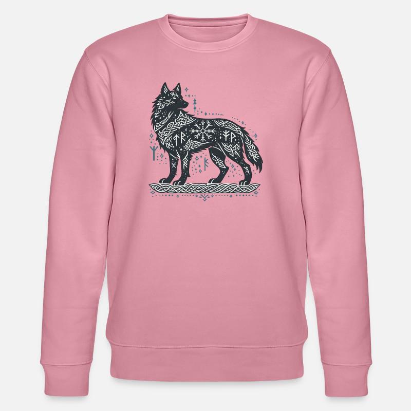 Nordic wolf with knot pattern - Stanley/Stella CHANGER Unisex Organic Sweatshirt - lilac dream