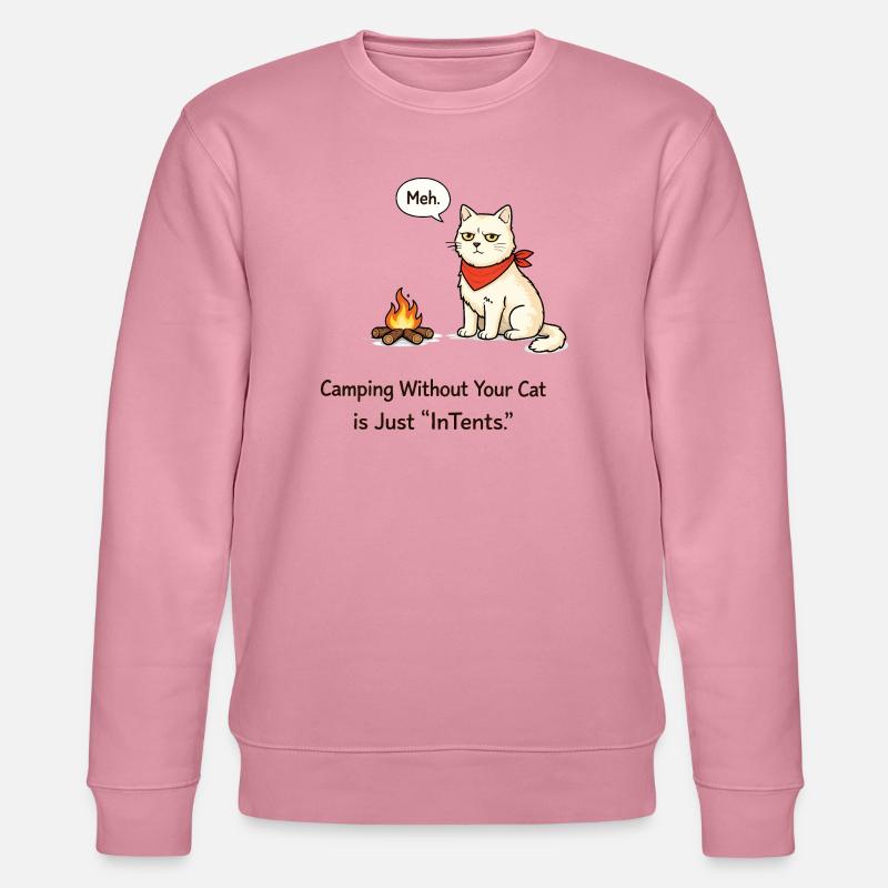 InTent Cat Camping Wortspieldesign - Stanley/Stella Unisex Bio-Sweatshirt CHANGER  - Lila Traum