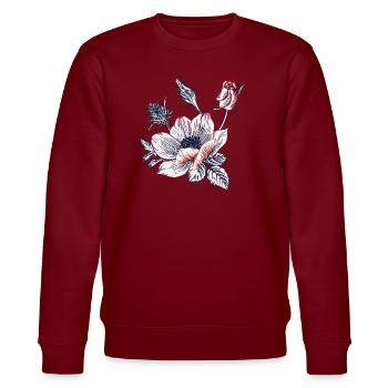 Vintage Blumenstrauß - Stanley/Stella Unisex Bio-Sweatshirt CHANGER  - Lila Traum - Vorne - Jaron (178cm) & Liana (172cm)