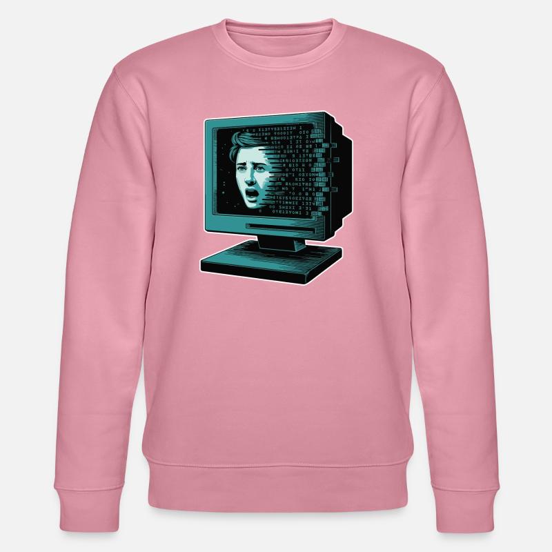 Retro-Computer Schrecken-  Retroglitch KI - Stanley/Stella Unisex Bio-Sweatshirt CHANGER  - Lila Traum