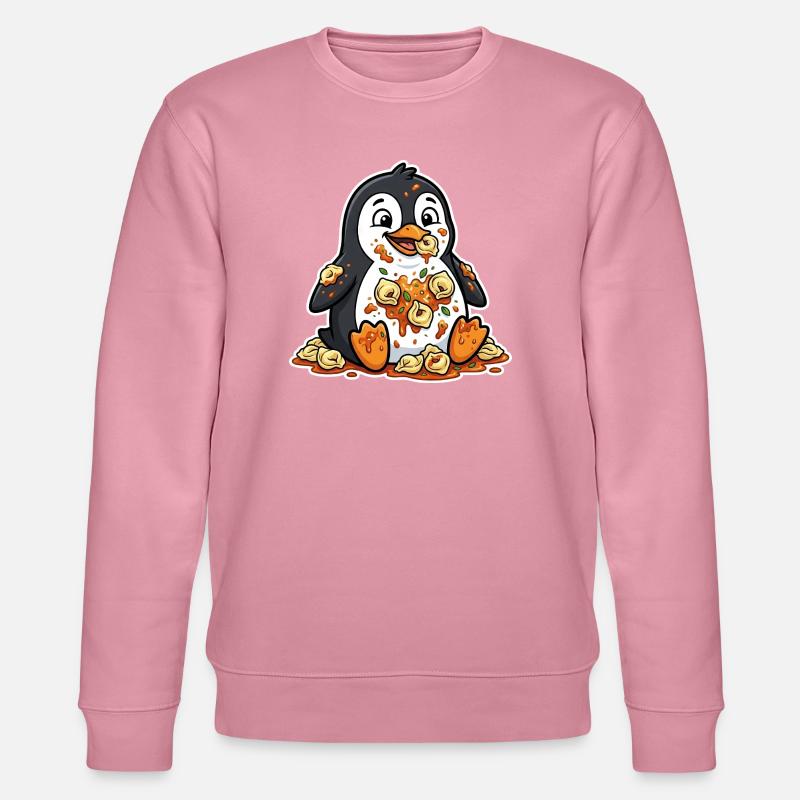 Süßer Pinguin mit Tortellini Chaos - Stanley/Stella Unisex Bio-Sweatshirt CHANGER  - Lila Traum