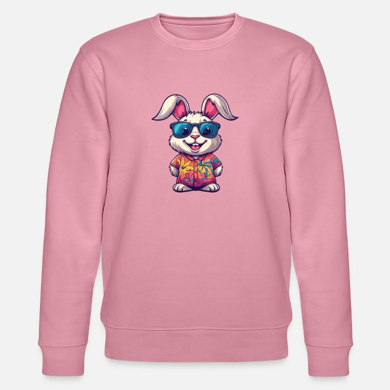 Hase Comic Urlaub - Stanley/Stella Unisex Bio-Sweatshirt CHANGER  - Lila Traum