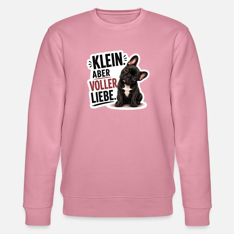 Frenchie Klein aber voller Liebe - Stanley/Stella Unisex Bio-Sweatshirt CHANGER - Lila Traum