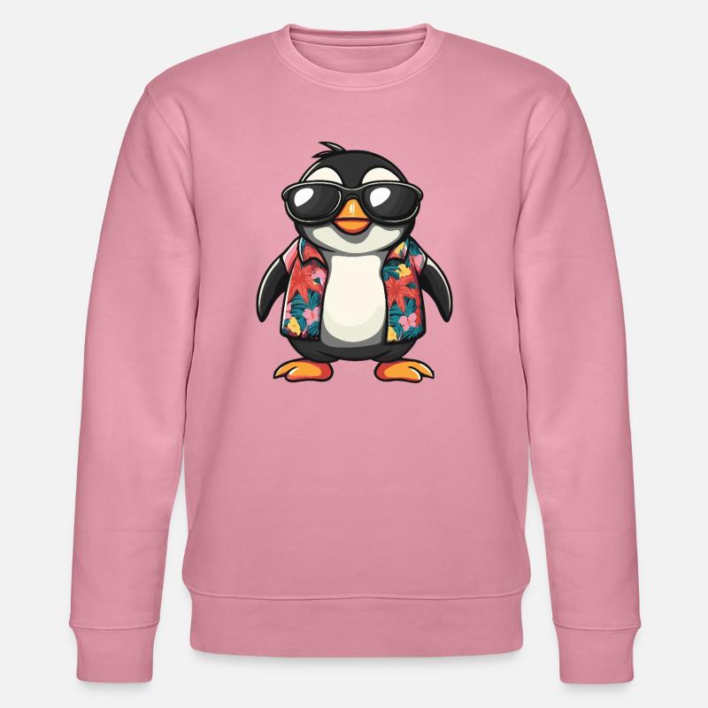 Pinguin Comic Urlaub - Stanley/Stella Unisex Bio-Sweatshirt CHANGER  - Lila Traum
