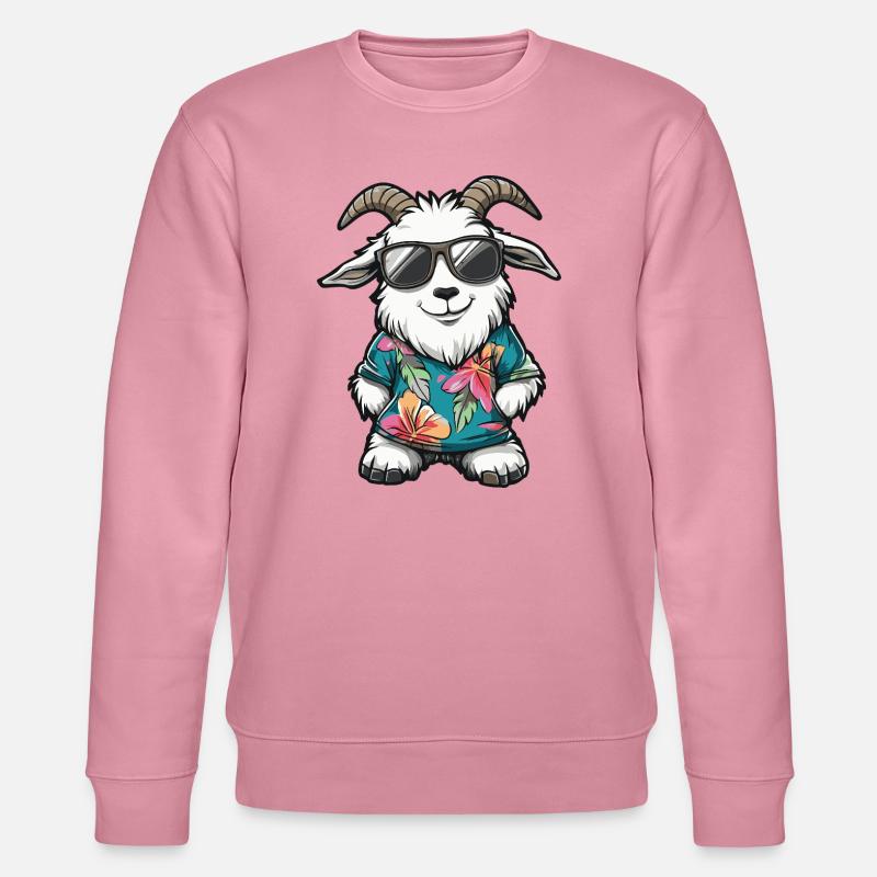 Bergziege Comic Urlaub - Stanley/Stella Unisex Bio-Sweatshirt CHANGER  - Lila Traum