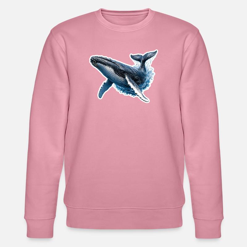 Springender Buckelwal – Dynamische Meeres-Illustra - Stanley/Stella Unisex Bio-Sweatshirt CHANGER - Lila Traum