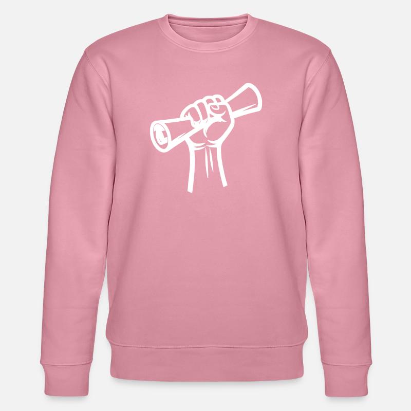 Erhobene Faust hält eine Rolle - Stanley/Stella Unisex Bio-Sweatshirt CHANGER - Lila Traum