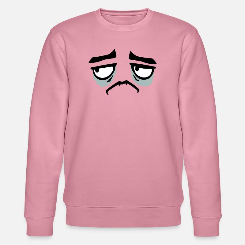 Grumpy sad disappointed face funny - Stanley/Stella CHANGER Unisex Organic Sweatshirt - lilac dream