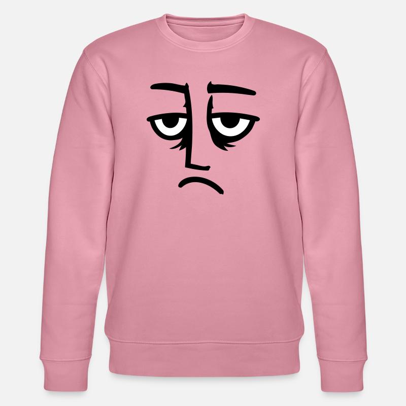 Grumpy sad disappointed face funny - Stanley/Stella CHANGER Unisex Organic Sweatshirt - lilac dream
