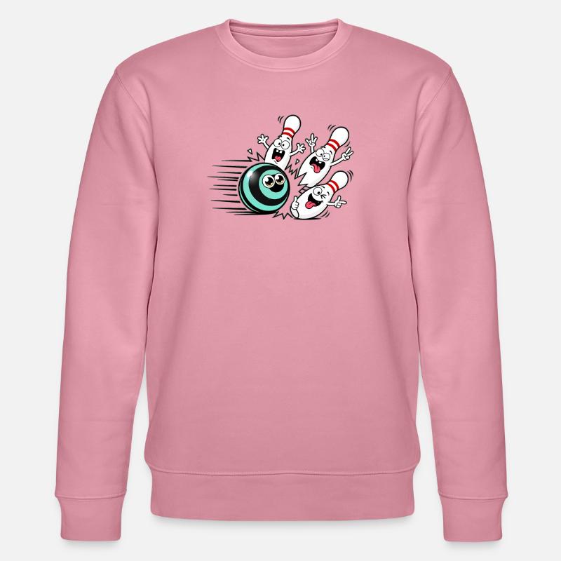 Lebendige Bowlingball mit frechen Pins - Stanley/Stella Unisex Bio-Sweatshirt CHANGER  - Lila Traum