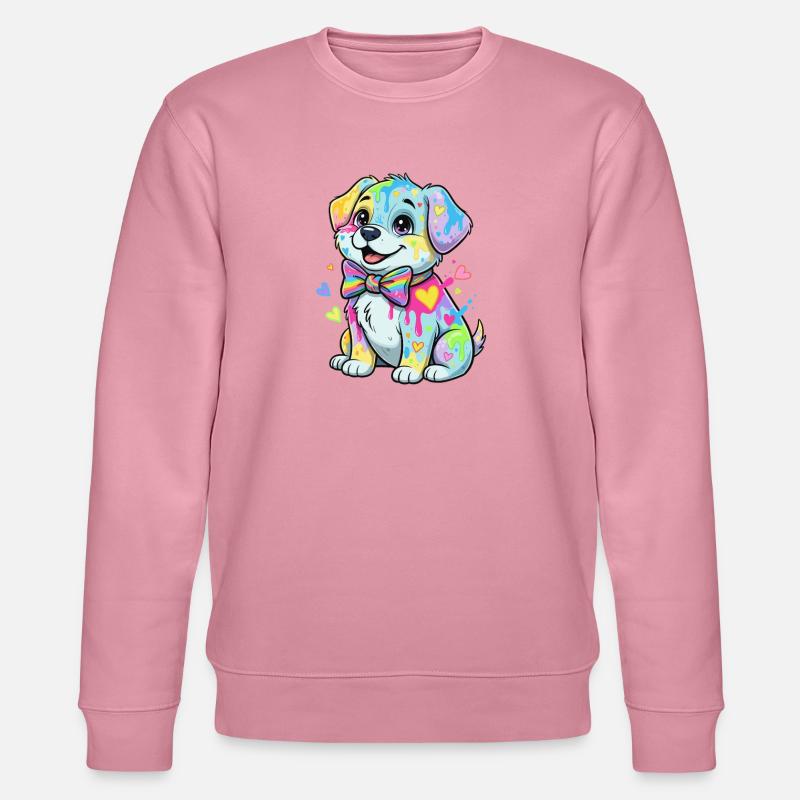 Bunter Welpe mit Regenbogenflecken - Stanley/Stella Unisex Bio-Sweatshirt CHANGER  - Lila Traum