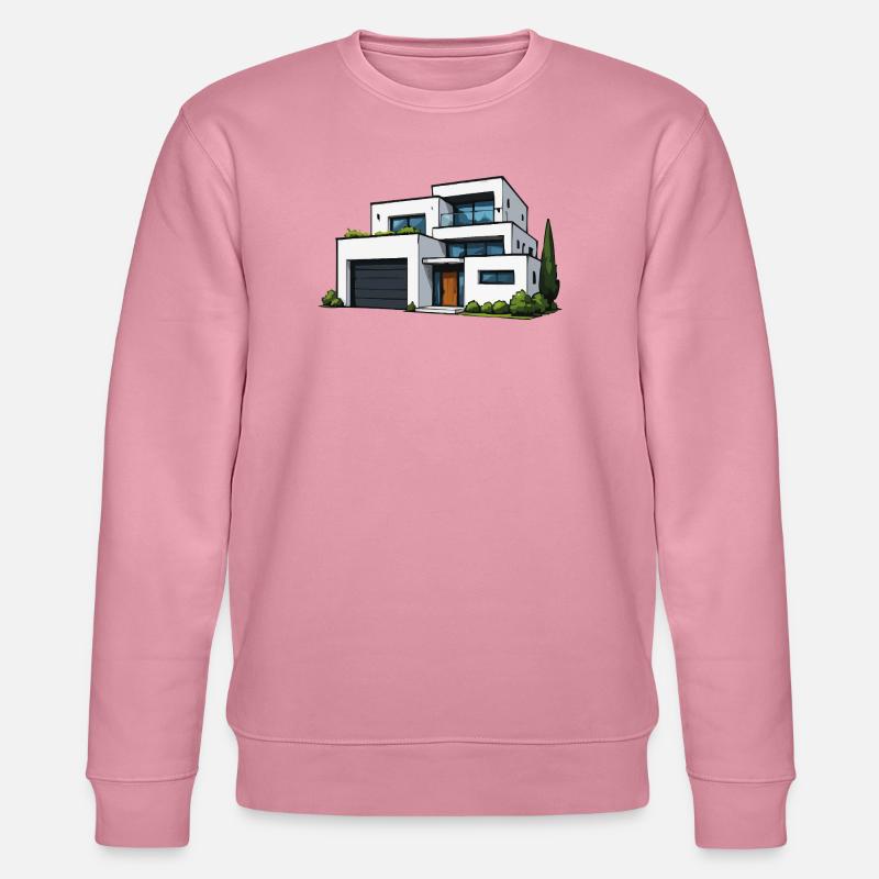 Moderne Flachdachvilla - Stanley/Stella Unisex Bio-Sweatshirt CHANGER - Lila Traum