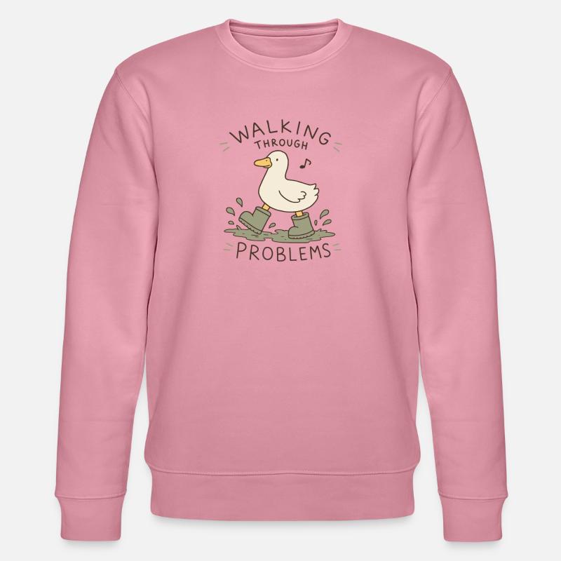 Duck Walking Through Problems - Stanley/Stella CHANGER Unisex Organic Sweatshirt - lilac dream