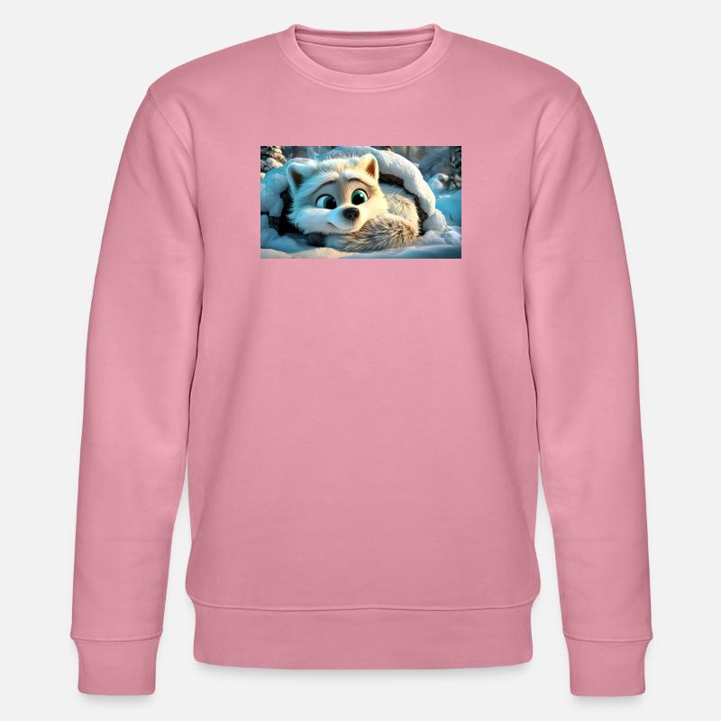 Flauschiger Polarfuchs im Schnee - Stanley/Stella Unisex Bio-Sweatshirt CHANGER - Lila Traum