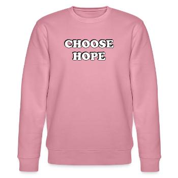 Wählen Sie Hope Bold Typografie - Stanley/Stella Unisex Bio-Sweatshirt CHANGER  - Lila Traum - Vorne - Jaron (178cm) & Liana (172cm)
