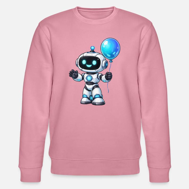 Kleiner Roboter mit Ballon - Stanley/Stella Unisex Bio-Sweatshirt CHANGER  - Lila Traum