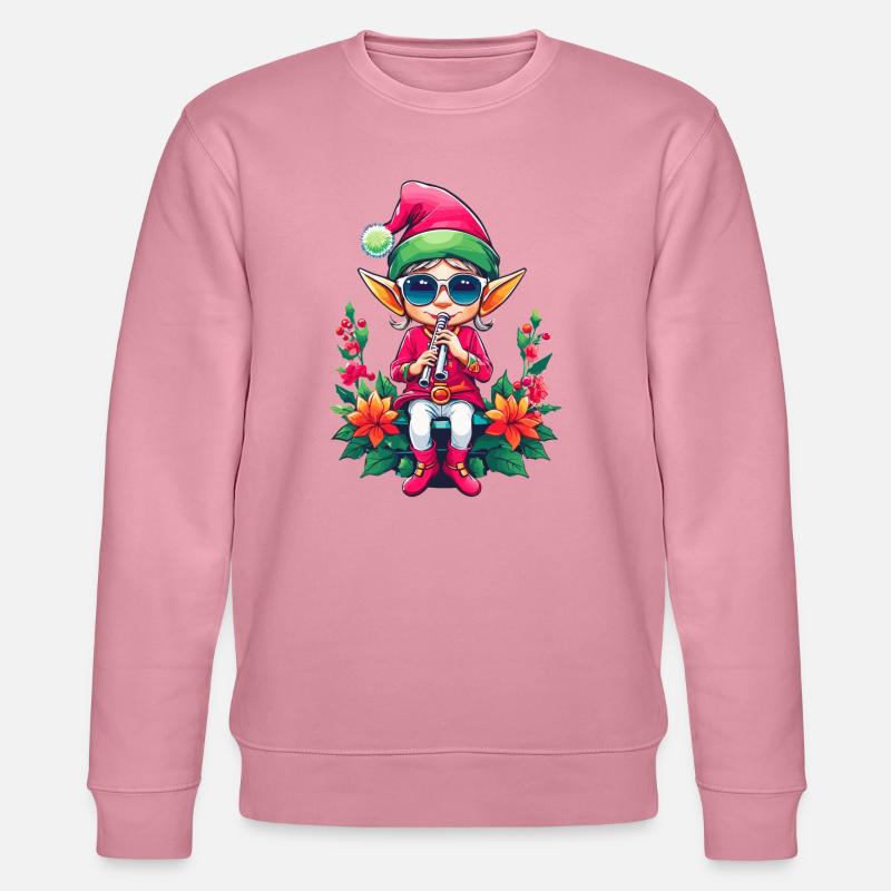 Weihnachts Elfe mit Flöte - Stanley/Stella Unisex Bio-Sweatshirt CHANGER  - Lila Traum