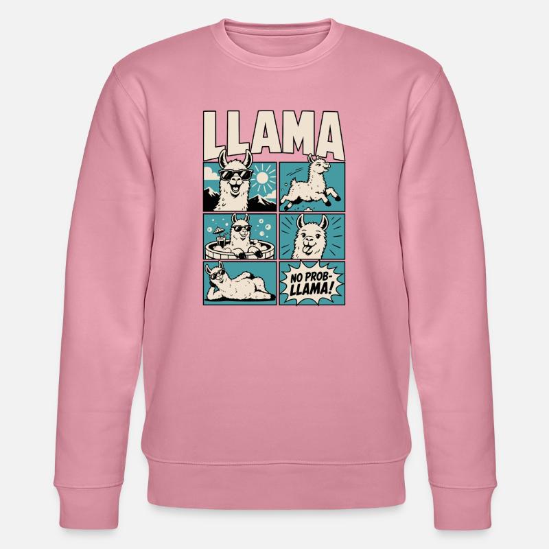 Chill Llama Comic Design - Stanley/Stella CHANGER Unisex Organic Sweatshirt - lilac dream