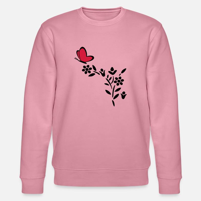 Pflanze Schmetterling Herz - Stanley/Stella Unisex Bio-Sweatshirt CHANGER  - Lila Traum