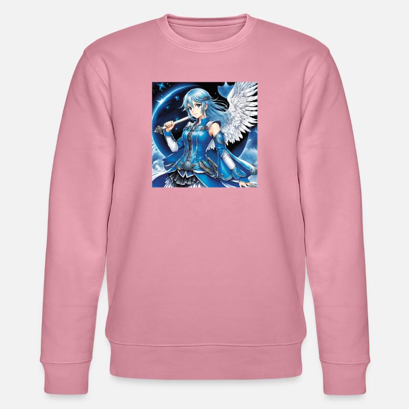 Blauer Engelsritter mit Schwert - Stanley/Stella Unisex Bio-Sweatshirt CHANGER  - Lila Traum