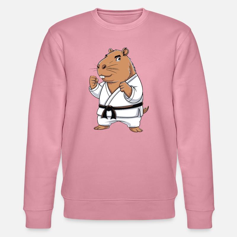 Karate Hamster in Gi - Stanley/Stella Unisex Bio-Sweatshirt CHANGER  - Lila Traum