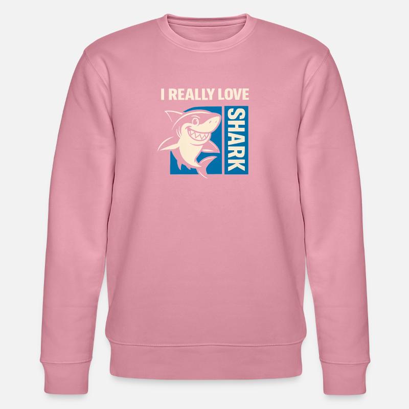 I Really Love Shark - Stanley/Stella Unisex Bio-Sweatshirt CHANGER  - Lila Traum