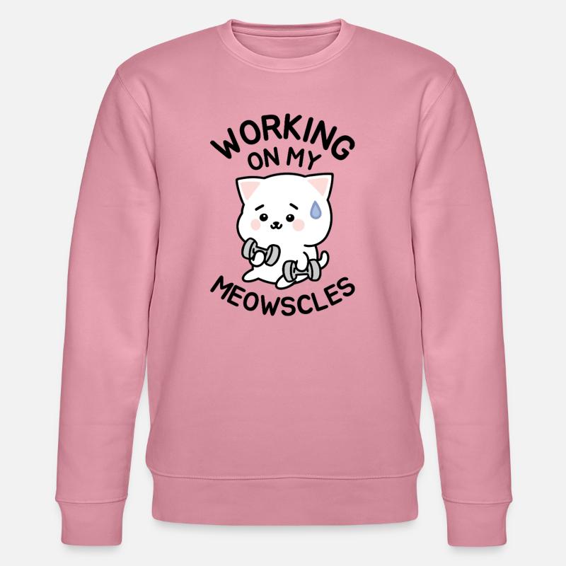 Ich arbeite an meinen Meowscles - Stanley/Stella Unisex Bio-Sweatshirt CHANGER  - Lila Traum