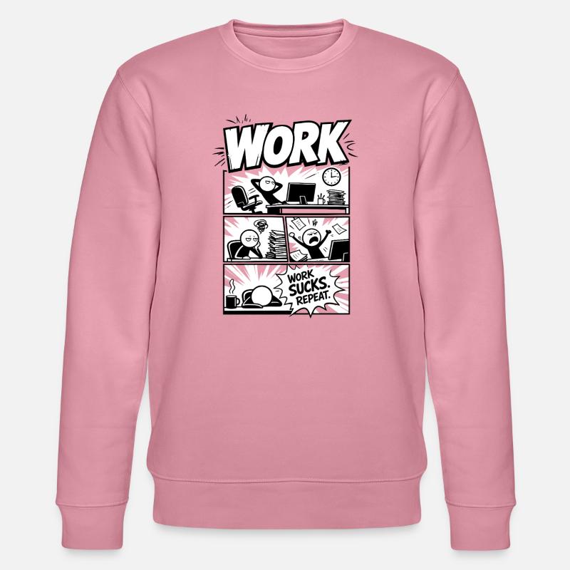 Work Sucks Repeat Comic - Stanley/Stella CHANGER Unisex Organic Sweatshirt - lilac dream