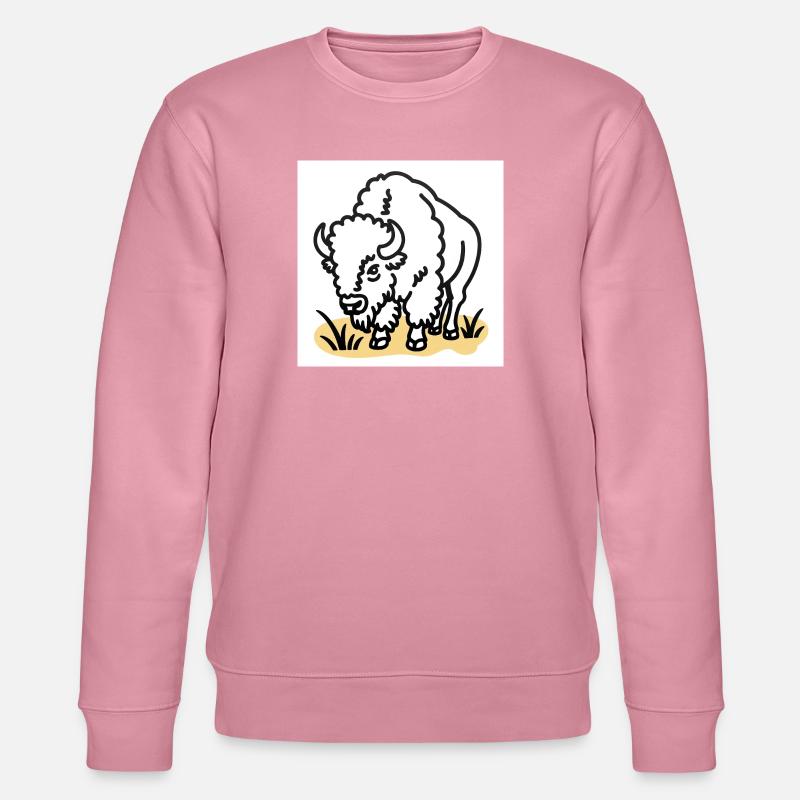 Bison on yellow grass - Stanley/Stella CHANGER Unisex Organic Sweatshirt - lilac dream