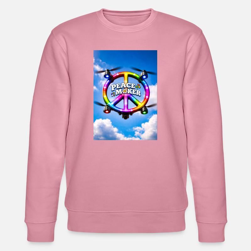 Friedensstifter Regenbogen-LED-Ring - Stanley/Stella Unisex Bio-Sweatshirt CHANGER  - Lila Traum
