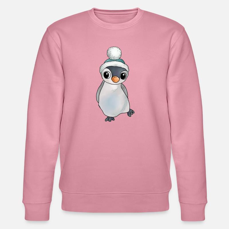 Pinguin mit Muetze - Stanley/Stella Unisex Bio-Sweatshirt CHANGER  - Lila Traum