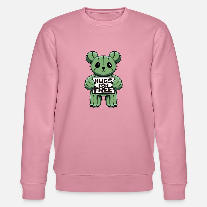 Cactus Hug Bear - Stanley/Stella Unisex Bio-Sweatshirt CHANGER  - Lila Traum