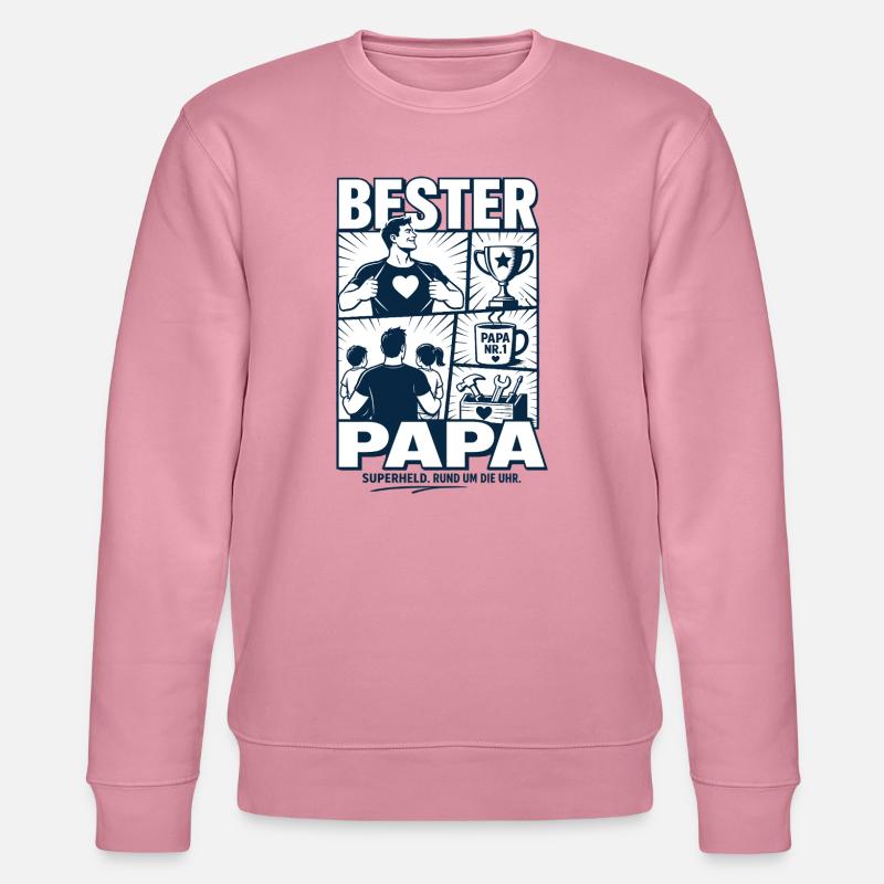 Bester Papa Superheld Design - Stanley/Stella Unisex Bio-Sweatshirt CHANGER  - Lila Traum