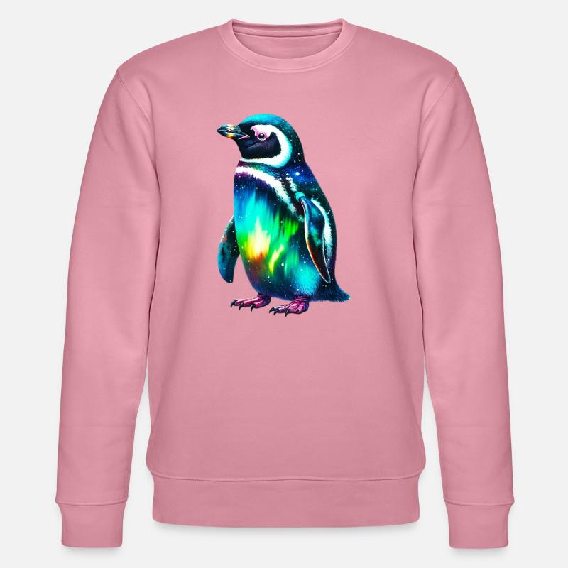 Aurora Borealis Pinguin - Stanley/Stella Unisex Bio-Sweatshirt CHANGER  - Lila Traum