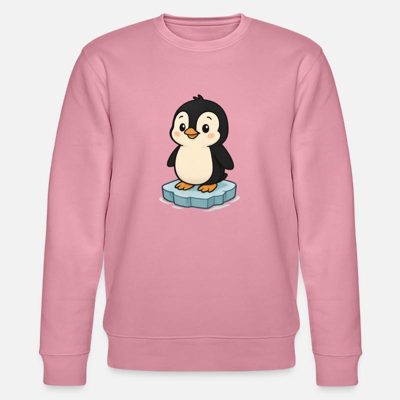 Niedlicher Pinguin auf Eisblock - Stanley/Stella Unisex Bio-Sweatshirt CHANGER - Lila Traum