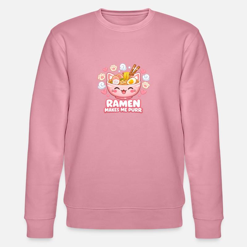 Ramen makes me purr - Stanley/Stella Unisex Bio-Sweatshirt CHANGER  - Lila Traum