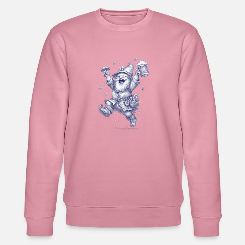 Gnom mit Pilz und Bierglas - Stanley/Stella Unisex Bio-Sweatshirt CHANGER  - Lila Traum