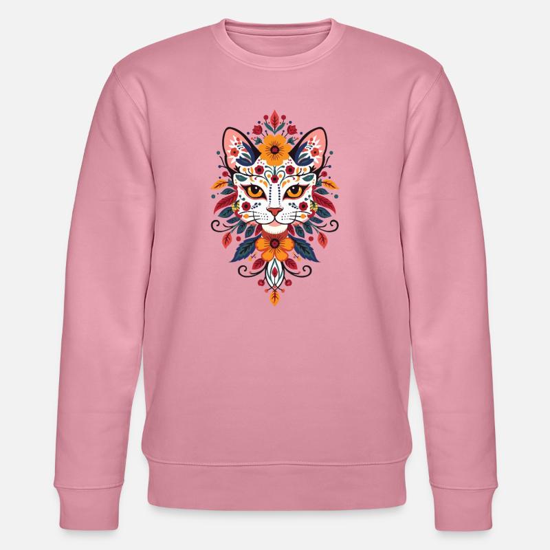 Style floral du chat fleuri - Sweat bio CHANGER Stanley/Stella Unisexe - lilas onirique