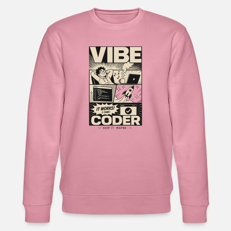 Vibe Coder Programmer Humor - Stanley/Stella CHANGER Unisex Organic Sweatshirt - lilac dream