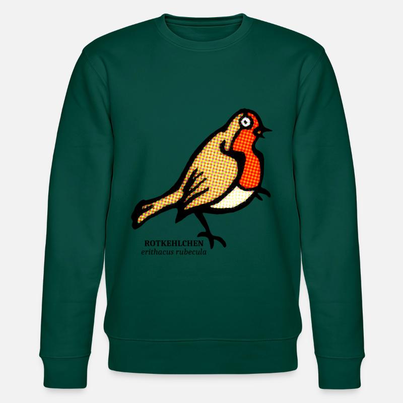 Rotkehlchen Erithacus rubecula Garten Vogel Party - Stanley/Stella Unisex Bio-Sweatshirt CHANGER  - Forest