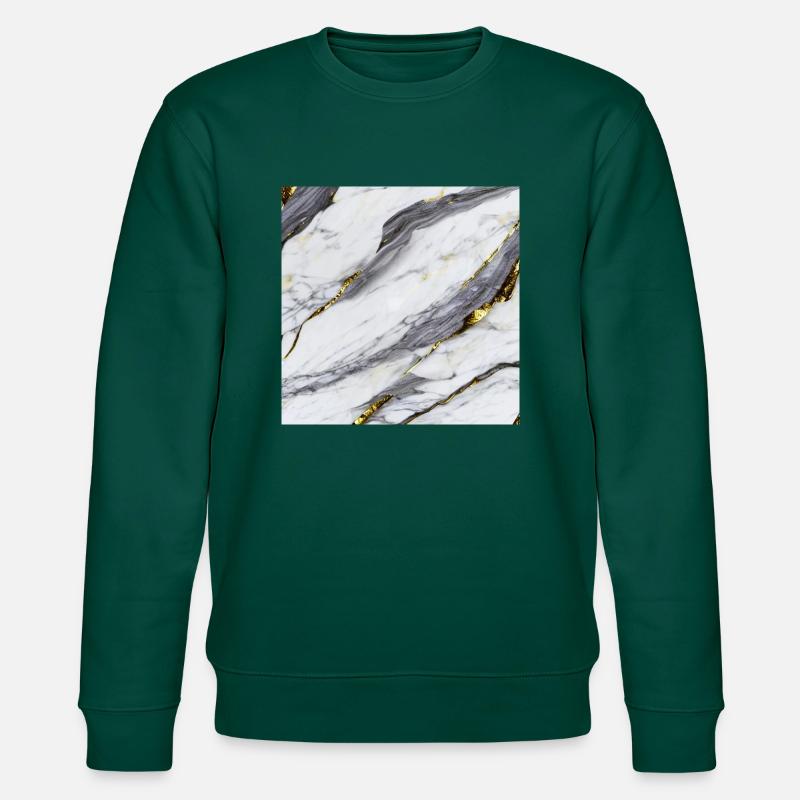 Marble White Gold Structure - Stanley/Stella CHANGER Unisex Organic Sweatshirt - forest