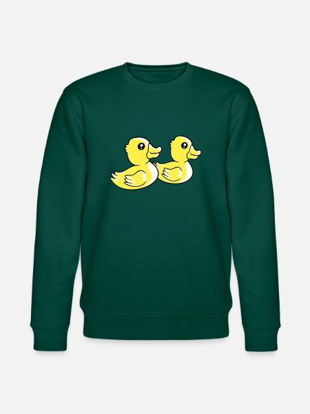 2 ænder svømmevand par to venner hold - Stanley/Stella økologisk unisex-sweatshirt CHANGER  - skovgrøn
