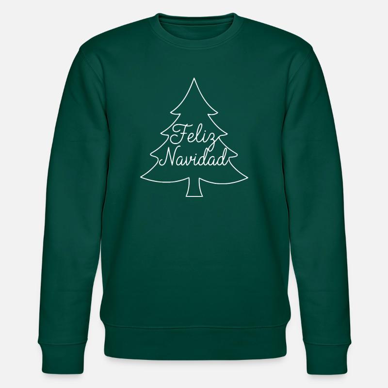 Feliz Navidad Tannenbaum Weihnachtsdesign - Stanley/Stella Unisex Bio-Sweatshirt CHANGER  - Forest