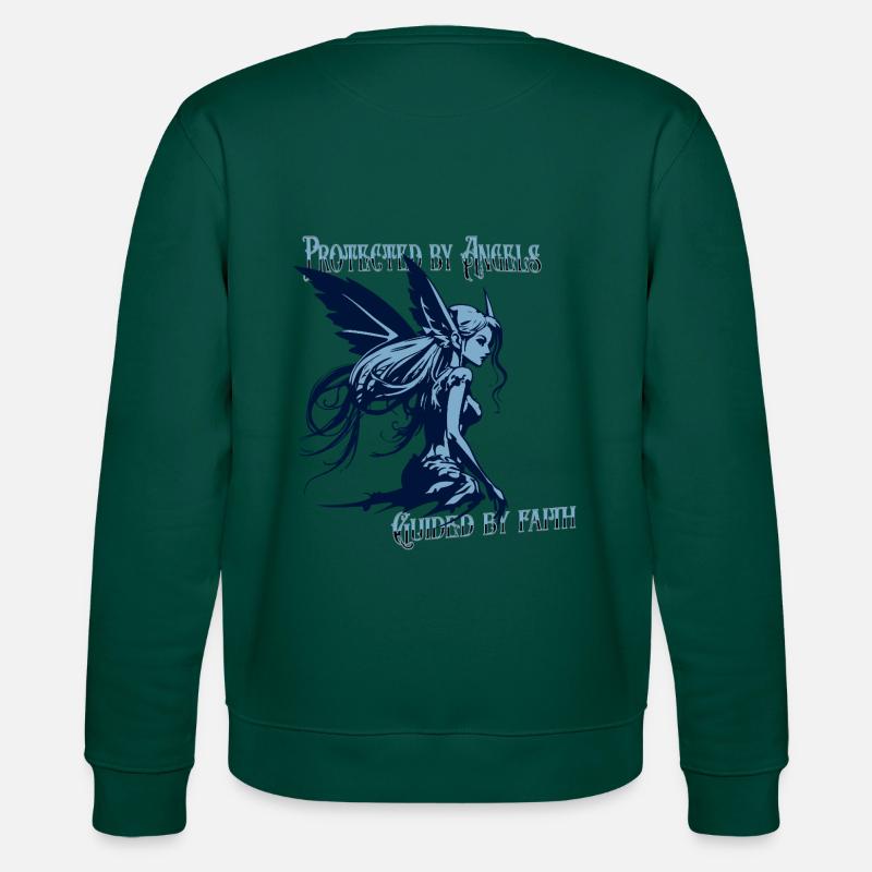 Engel beschützen mich – Glaubensspruch Design - Stanley/Stella Unisex Bio-Sweatshirt CHANGER  - Forest